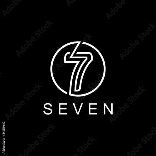 Number Seven Logo vector illustration