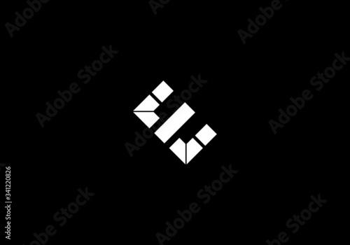 E letter alphabet icon logo design in creative minimal modern top trendy elegant abstract style vector
