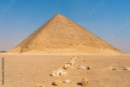 Red Pyramid  Largest pyramid of Old Kingdom at Dahshur Necropolis ruin and ancient city  Egypt
