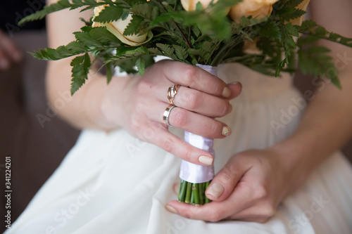beautiful wedding bouquet, flower arrangement