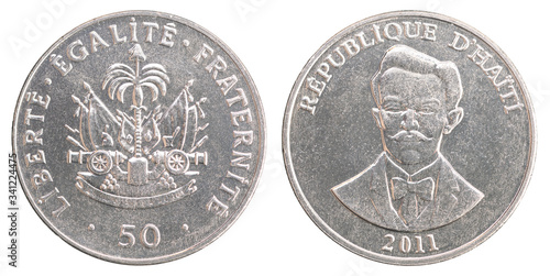 Bild auf Leinwand Haitian centimes coin