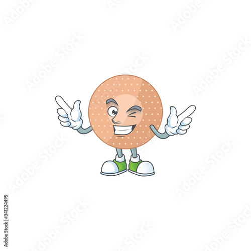 Cartoon character design concept of rounded bandage cartoon design style with wink eye