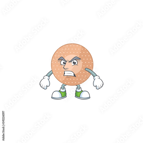 Mascot design style of rounded bandage with angry face