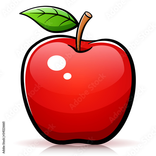 Vector apple design drawing isolated