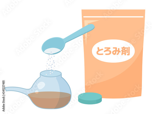 らくのみのイラスト_とろみ剤を入れる_袋