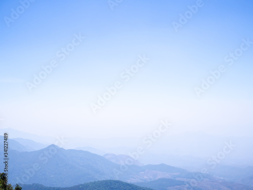 Mountain valley during sunrise. Natural summer landscape