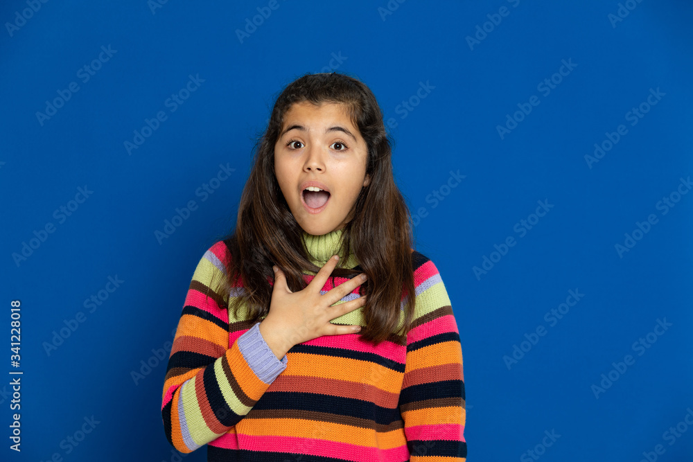 Preteen girl with striped jersey Preteen girl with striped jersey