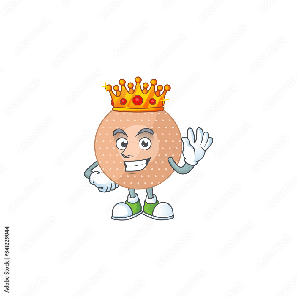 The Charismatic King of rounded bandage cartoon character design wearing gold crown