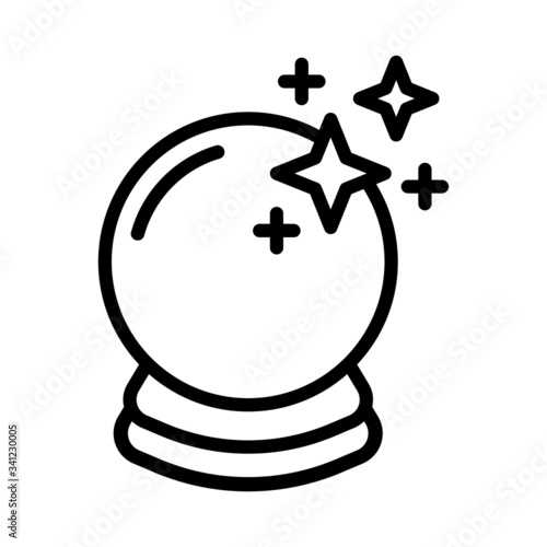 Vector high quality Crystal ball line icon illustration isolated on white background