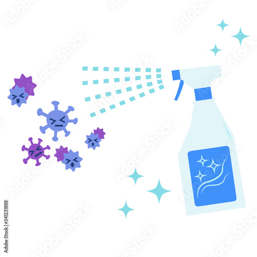 ウイルスを除菌するイラスト