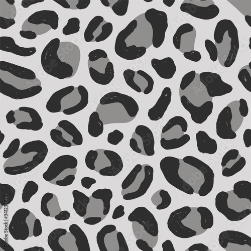 Colored wild snow leopard texture seamless pattern