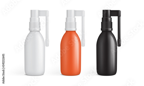 glossy oral spray packaging  vector illustration isolated on white background