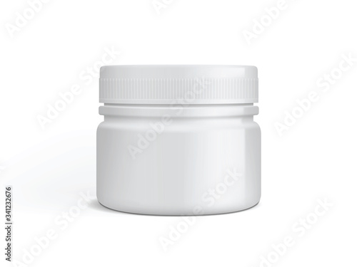 white plastic cream packaging isolated on white background mock 