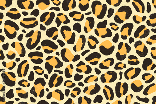 Colorful african leopard animalistic fur texture seamless pattern