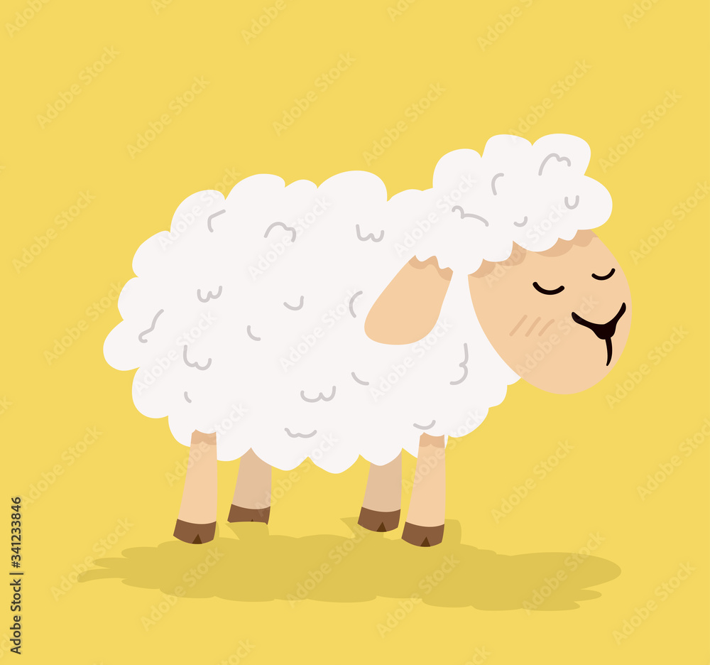 Funny Cute sheep vector cartoon Funny Cute sheep vector cartoon