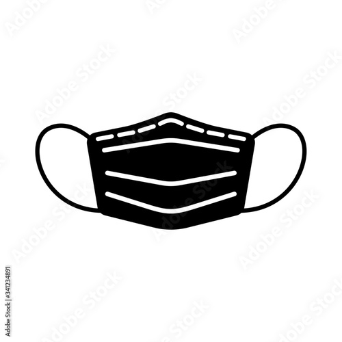 Face mask icon. Protective surgical or medical mask. Vector Illustration