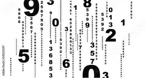 background with numbers in rhythmic dimensions.