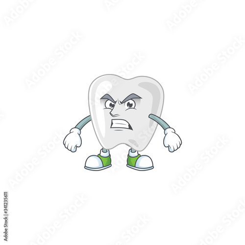 Mascot design style of teeth with angry face