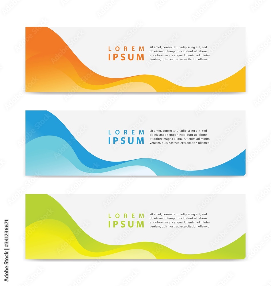 Vector abstract design web banner template with gradient color