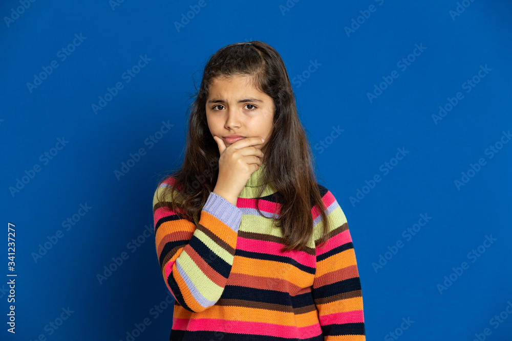Preteen girl with striped jersey Preteen girl with striped jersey