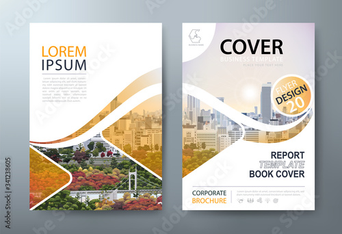 Annual report brochure flyer design, Leaflet presentation, book cover templates, layout in A4 size. vector.