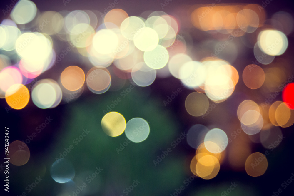 Blur defocus bokeh of light in the city with dark Blur defocus bokeh of light in the city with dark
