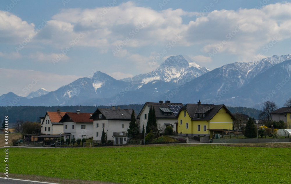 mountain and village views in Austria