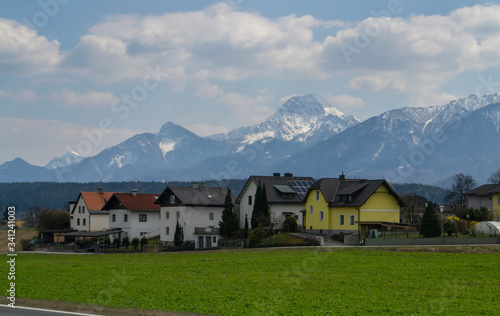 mountain and village views in Austria