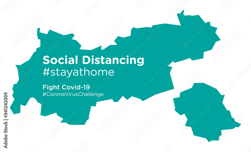 Tyrol map with Social Distancing stayathome tag