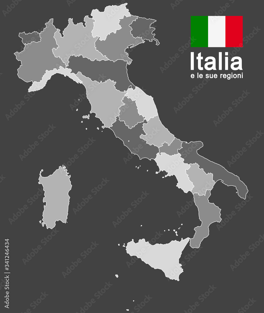 Fototapeta premium Italy and regions