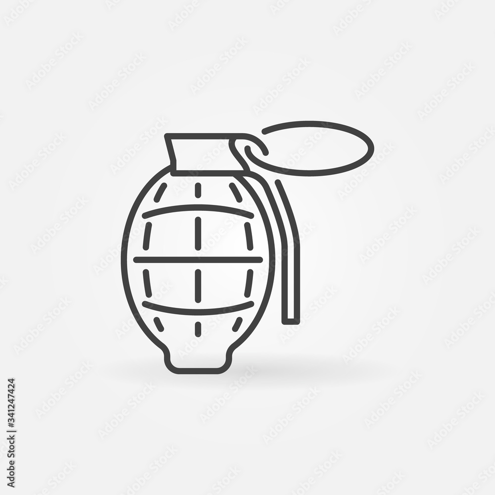 Vector Grenade concept military outline icon or design element
