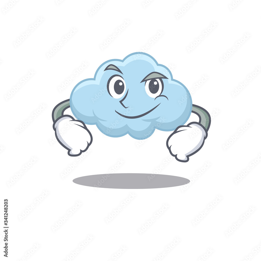 A mascot design of blue cloud having confident gesture A mascot design of blue cloud having confident gesture
