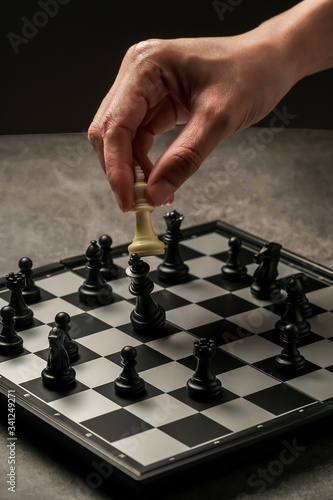 strategy game chessboard play competition practice for manager and everyone