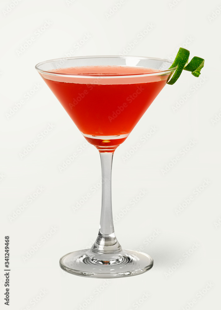 Classic Cosmopolitan with a lime peel on background mockup