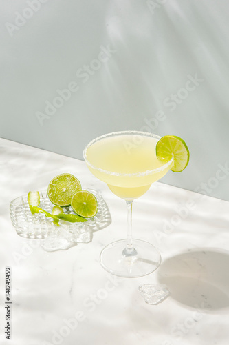 Canvas Print Lemon Margarita cocktail drink