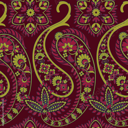 Vector Paisley Pattern. Seamless Asian Textile Background