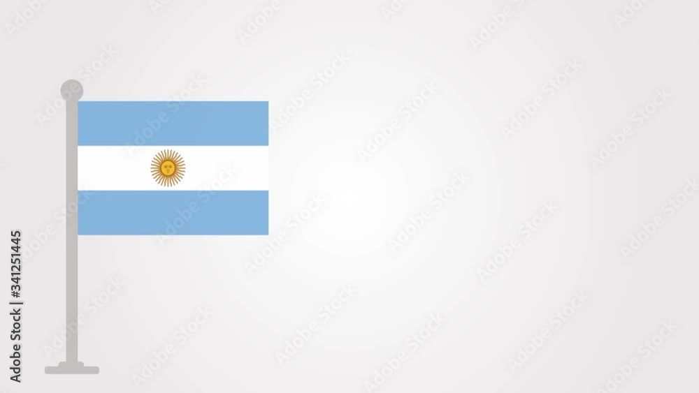 Argentina short flag animation on tiny flagpole. Argentina short flag animation on tiny flagpole.