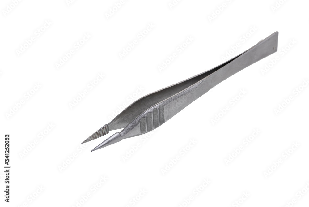 Forceps . Medical surgical hand tool. Medicine and health. Experimental tools isolated object on white background with cliping path Forceps . Medical surgical hand tool. Medicine and health. Experimental tools isolated object on white background with cliping path