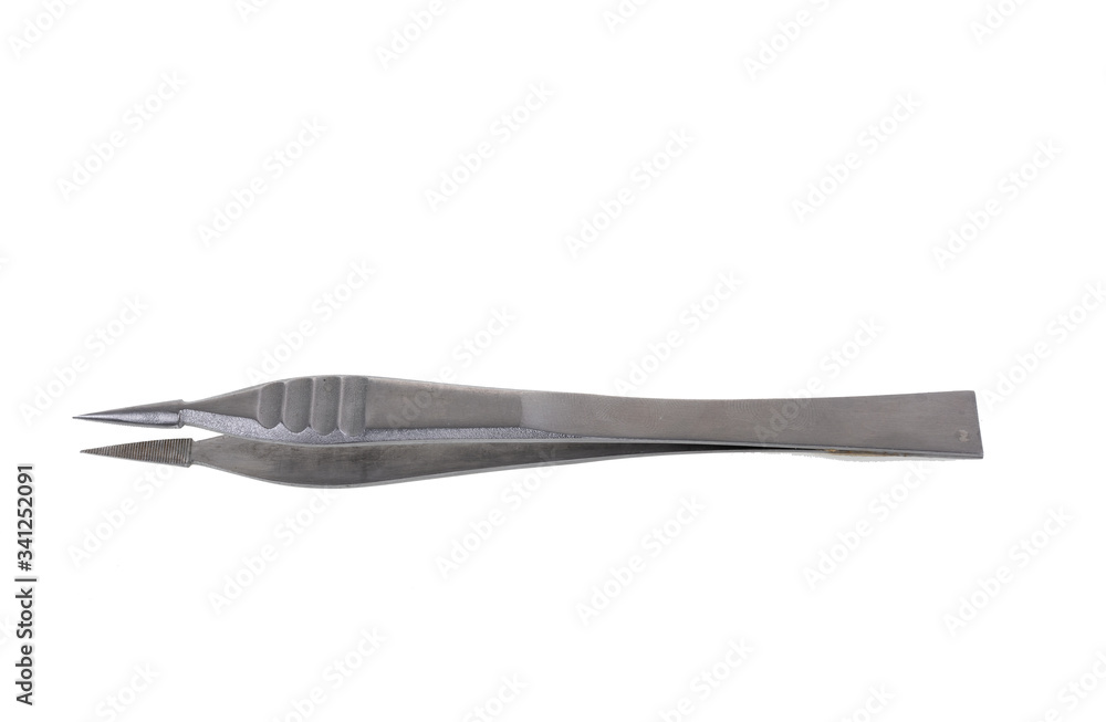 Forceps . Medical surgical hand tool. Medicine and health. Experimental tools isolated object on white background with cliping path Forceps . Medical surgical hand tool. Medicine and health. Experimental tools isolated object on white background with cliping path