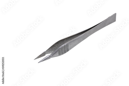 Forceps . Medical surgical hand tool. Medicine and health. Experimental tools isolated object on white background with cliping path