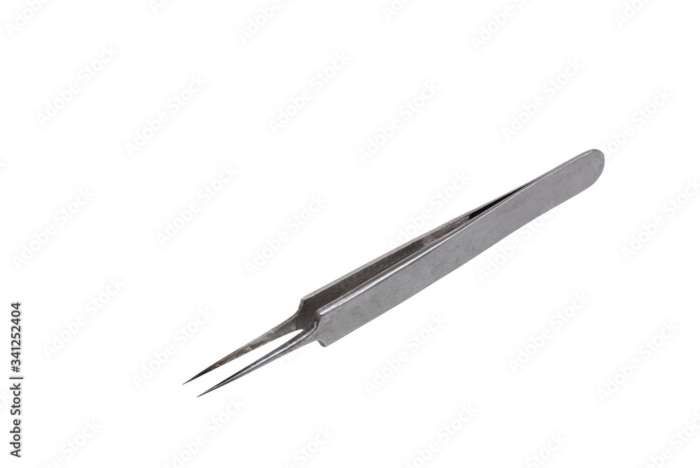Forceps . Medical surgical hand tool. Medicine and health. Experimental tools isolated object on white background with cliping path Forceps . Medical surgical hand tool. Medicine and health. Experimental tools isolated object on white background with cliping path