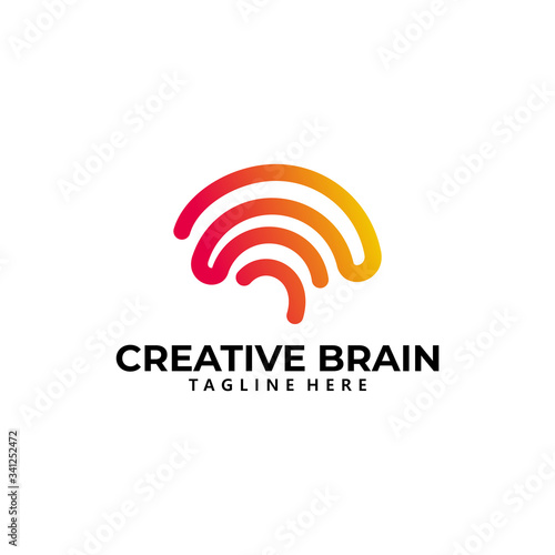 brain logo icon vector isolated