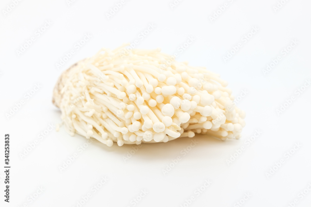 Enoki mushroom on white background Enoki mushroom on white background