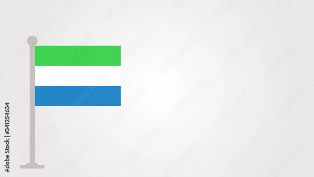 Sierra Leone short flag animation on tiny flagpole. Sierra Leone short flag animation on tiny flagpole.