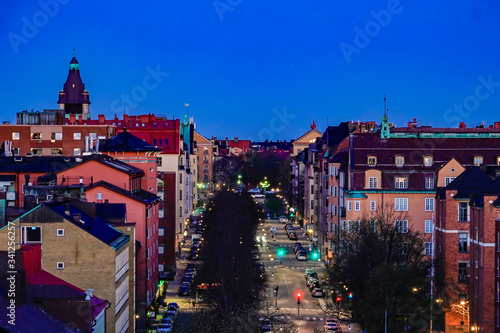 Canvas Print Stockholm, Sweden Vanadisvagen at dawn.