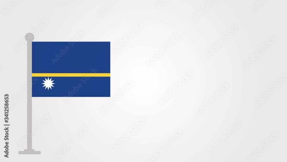 Nauru short flag animation on tiny flagpole. Nauru short flag animation on tiny flagpole.