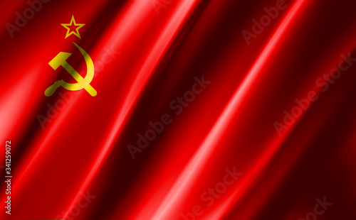 Image of a waving soviet union flag. photo