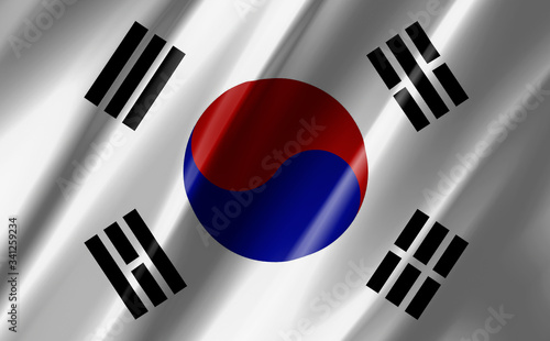 Image of a waving south korea flag.