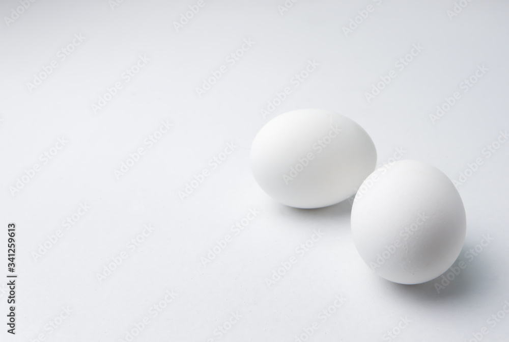 White eggs isolated on a white background White eggs isolated on a white background