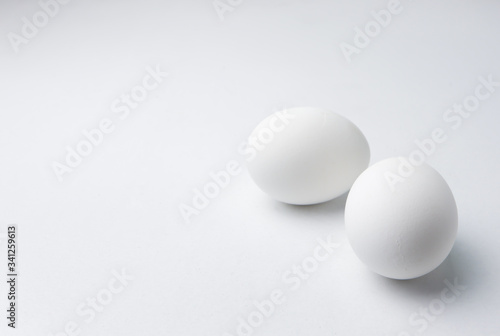 White eggs isolated on a white background